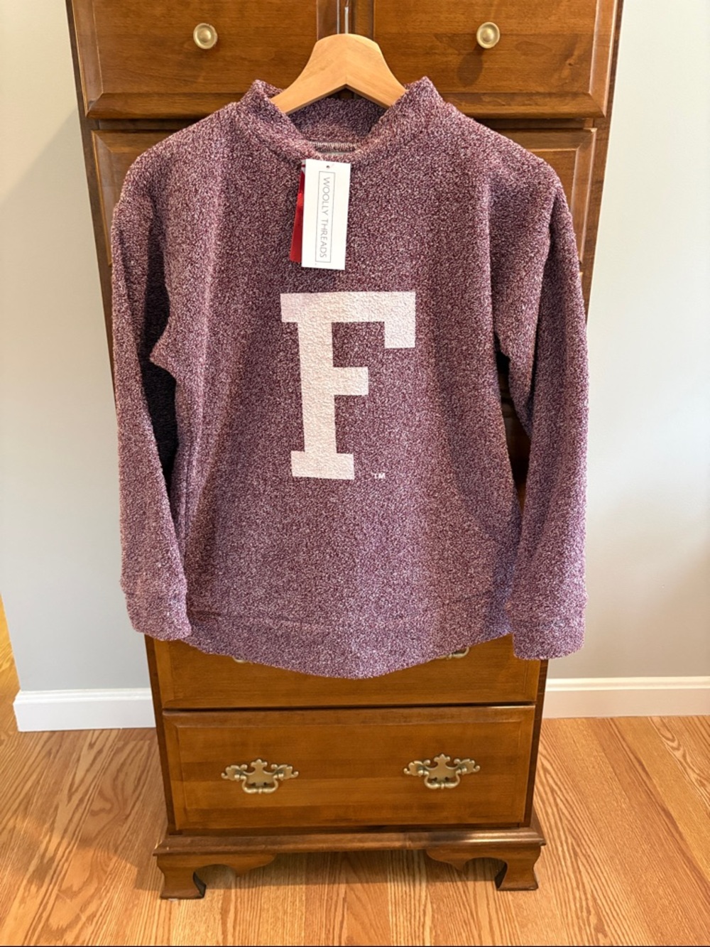Cozy Fleece Pullover Sweater with 'F' Logo for Fordham University- NWT